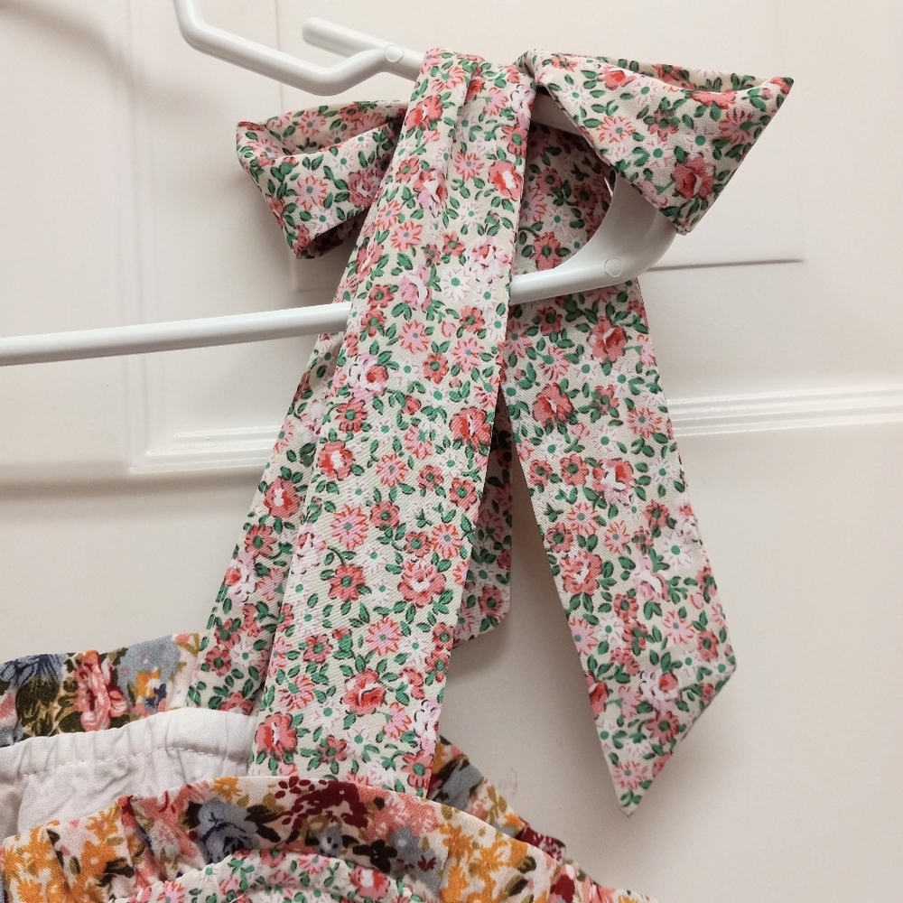 ​Adelyn Rae Patchwork Midi Dress Tiered Cottagecore Floral Smocked Boho Small - Picture 9 of 15